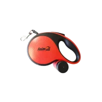 Повідець-рулетка AnimAll з диспенсером для собак, вага до 15 кг, колір червоний, S 3 м