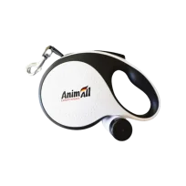 Повідець-рулетка AnimAll з диспенсером для собак, вага до 30 кг, колір білий, M 5 м