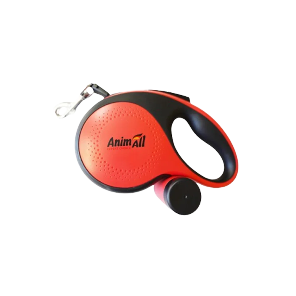 AnimAll leash with dispenser for dogs, weight up to 30 kg, color red, M 5 m