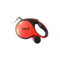 Повідець-рулетка AnimAll з диспенсером для собак, вага до 30 кг, колір червоний, M 5 м