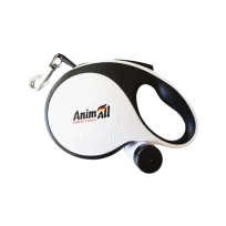 Повідець-рулетка AnimAll з диспенсером для собак, вага до 50 кг, колір білий, L 5 м