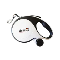 Повідець-рулетка AnimAll з диспенсером для собак, вага до 50 кг, колір білий, XL 8 м