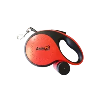 Повідець-рулетка AnimAll з диспенсером для собак, вага до 50 кг, колір червоний, ХL 8 м