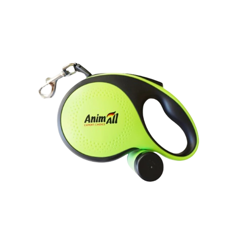 Повідець-рулетка AnimAll з диспенсером для собак, вага до 50 кг, колір зелений, XL 8 м
