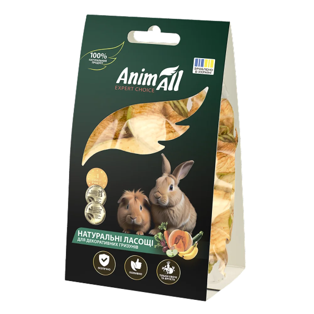 AnimAll natural treats dried apple and banana for decorative rodents, 30 g