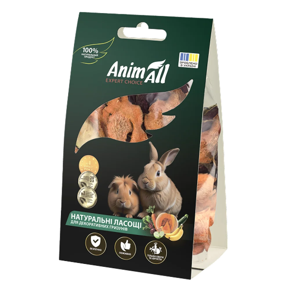 Натуральні ласощі AnimAll сушений овочевий мікс з цукіні для декоративних гризунів, 50 г