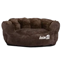 Лежак AnimAll Royal для котів та собак, колір коричневий, M 53х47х21 см