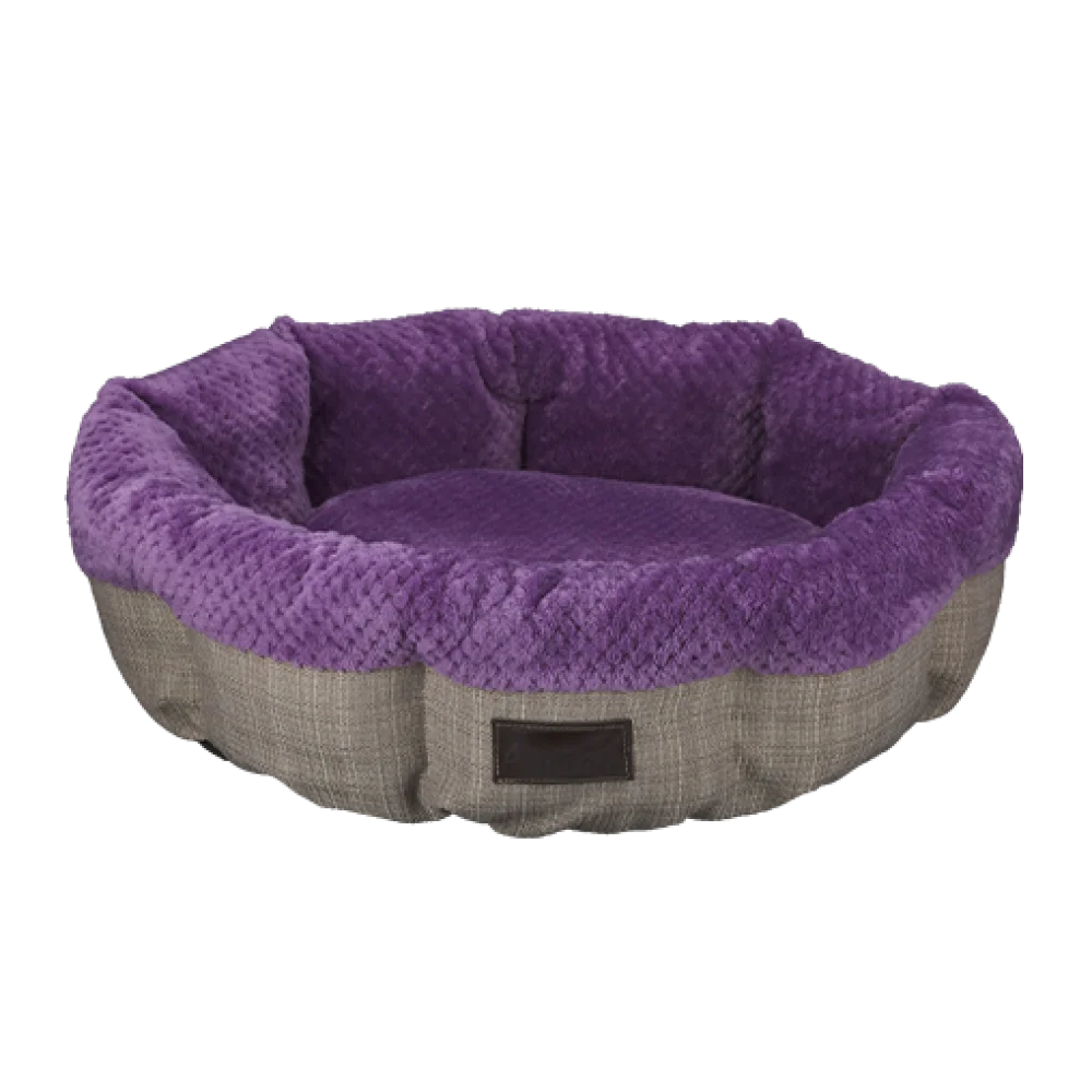 Лежак-кошик AnimAll Mary для котів та собак, колір фіолетово-сірий, S 50х50х15 см