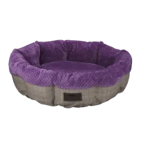 Лежак-кошик AnimAll Mary для котів та собак, колір фіолетово-сірий, S 50х50х15 см