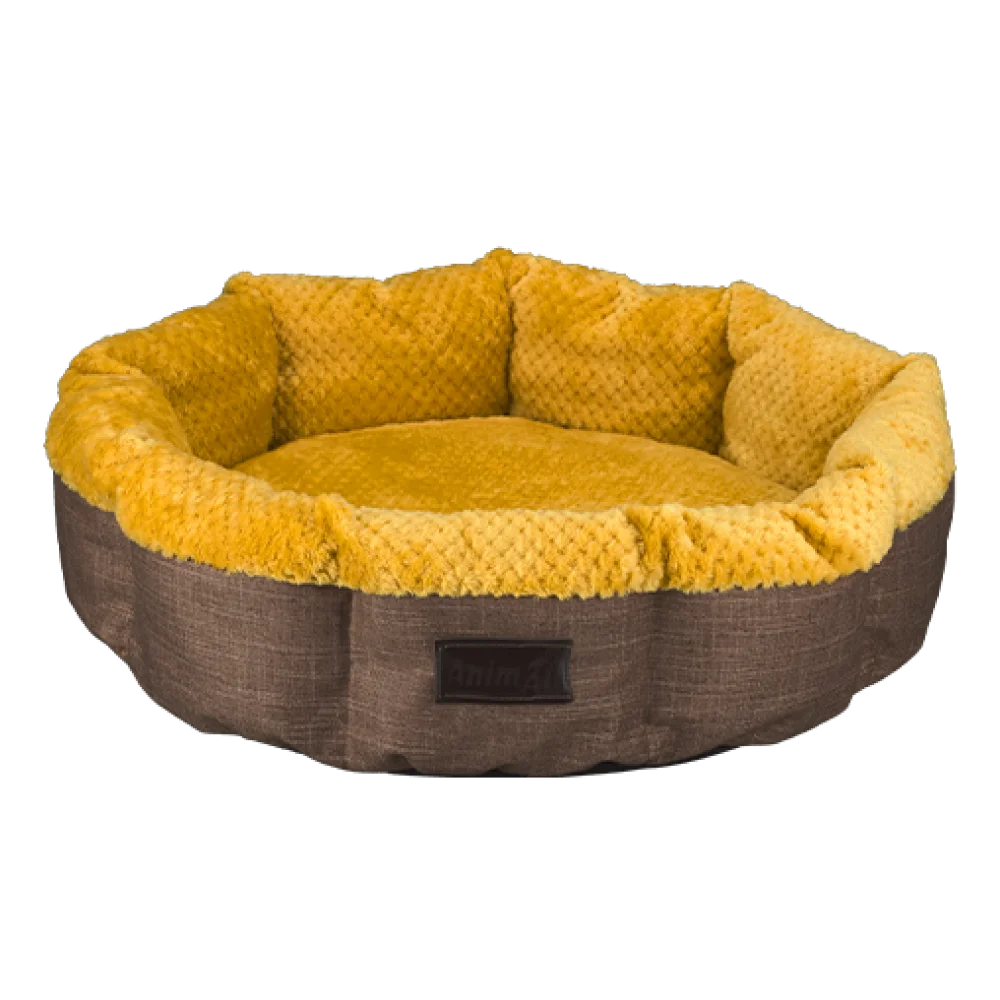 Лежак-кошик AnimAll Mary для котів та собак, колір жовто-коричневий, S 50х50х15 см