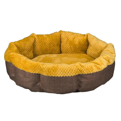 Лежак-кошик AnimAll Mary для котів та собак, колір жовто-коричневий, S 50х50х15 см