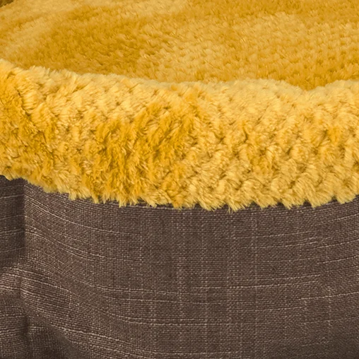 Лежак-кошик AnimAll Mary для котів та собак, колір жовто-коричневий, S 50х50х15 см