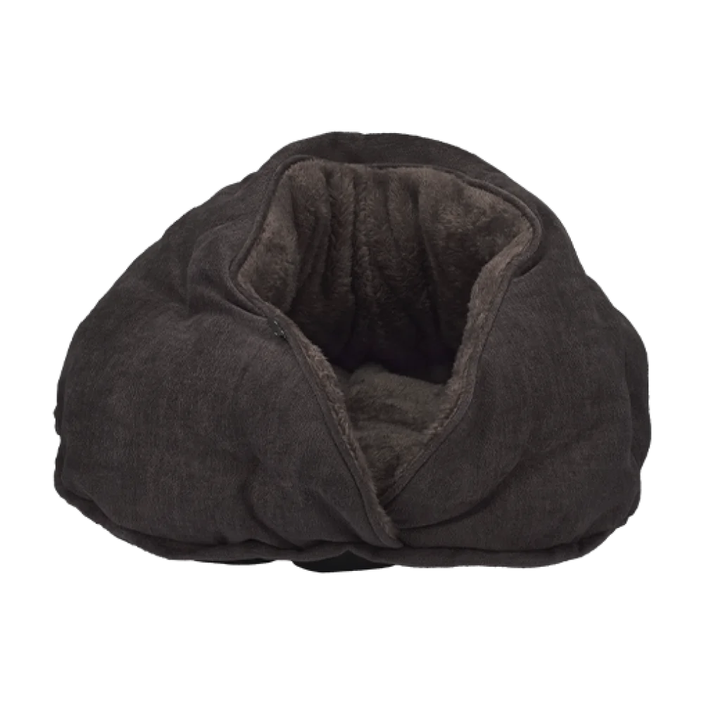 Лежак-кокон AnimAll Alice для котів та собак, колір коричневий, S 43х28х43 см