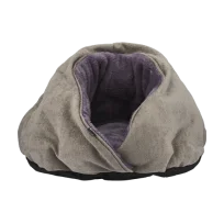 Лежак-кокон AnimAll Alice для котів та собак, колір фіолетовий-беж, S 43х28х43 см