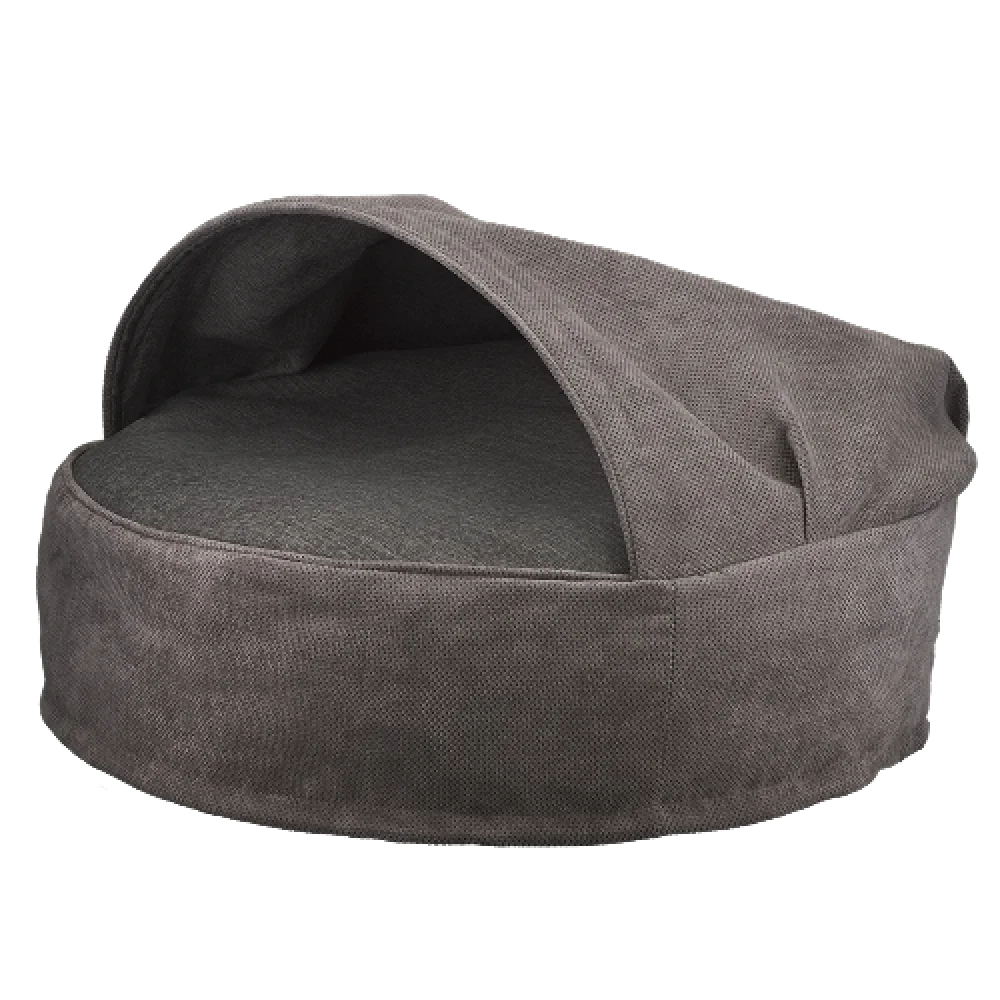 Лежак з капюшоном AnimAll Barry для котів та собак, колір сірий, M 60х25х60 см