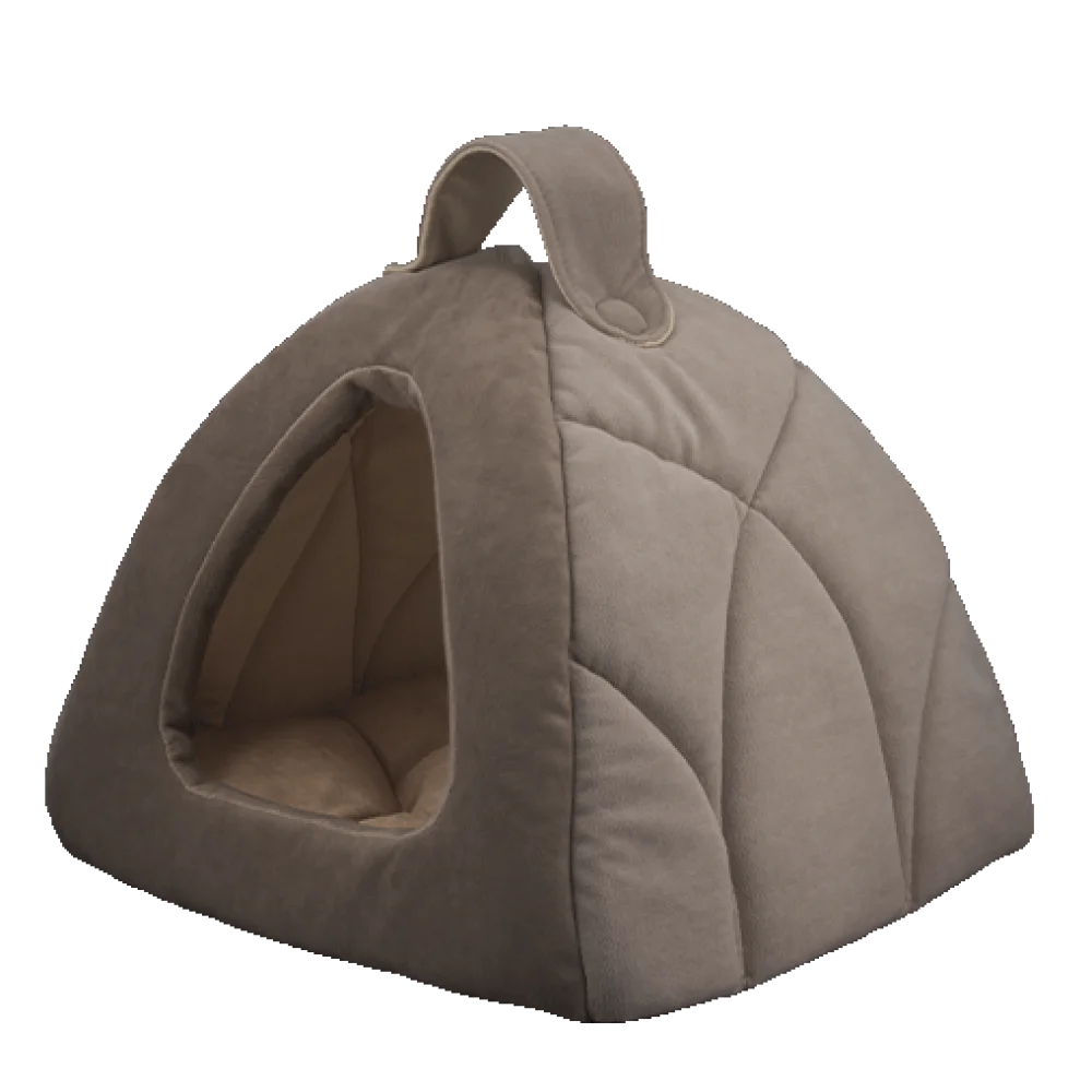 Лежак-будиночок AnimAll Silver для котів та собак, колір бежевий, 39х39х36 см