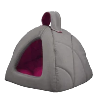 Лежак-будиночок AnimAll Silver для котів та собак, колір сіро-рожавий, 39х39х36 см