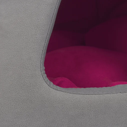 Лежак-будиночок AnimAll Silver для котів та собак, колір сіро-рожавий, 39х39х36 см