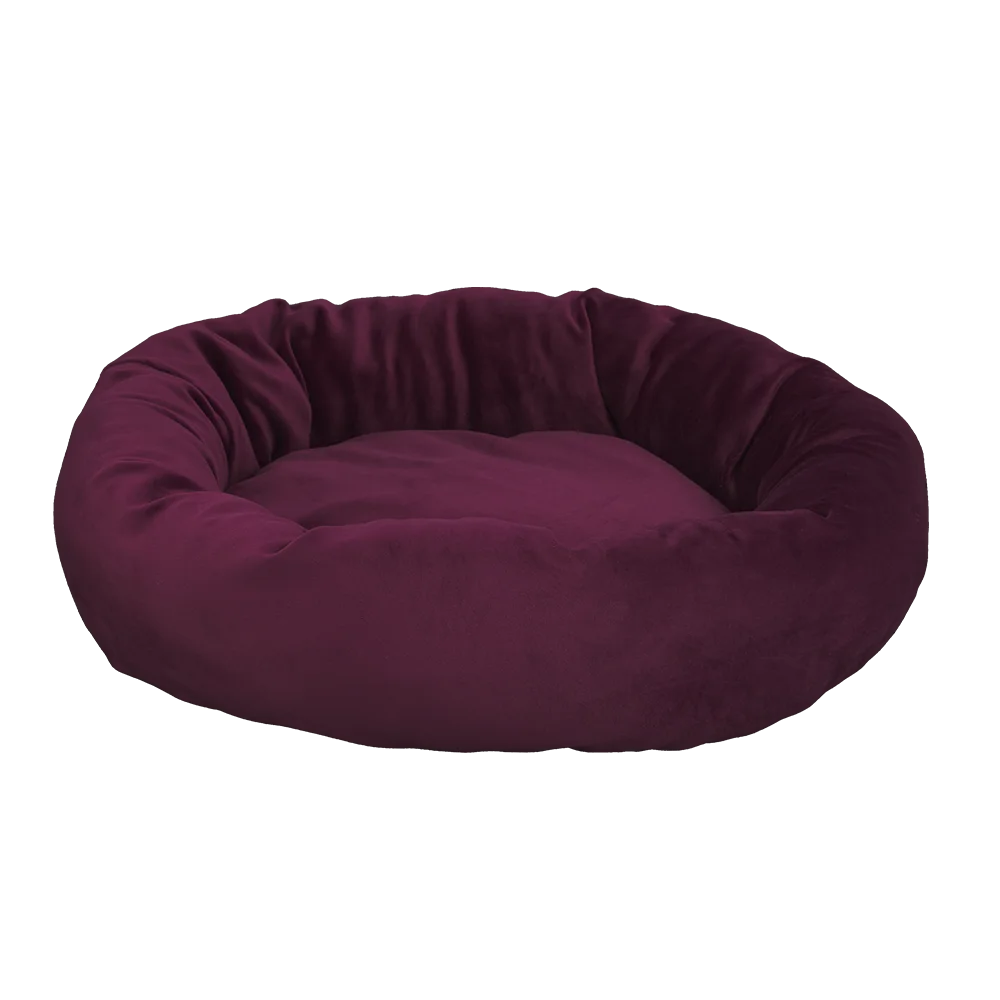 AnimAll Luna donut bed for cats and dogs, burgundy, M 65x65x20 cm