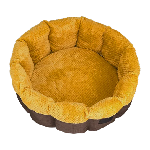 AnimAll Mary basket bed for cats and dogs, yellow-brown, M 60x60x17 cm