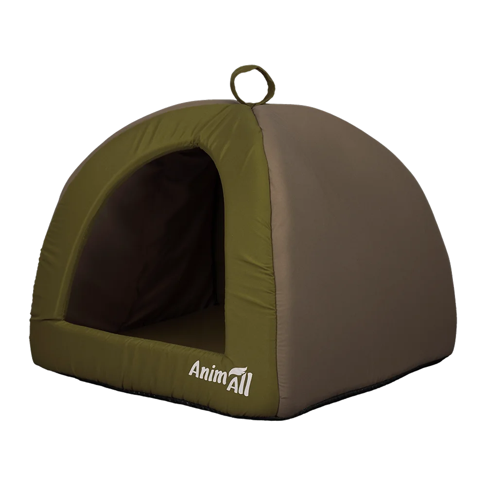 AnimAll Bad Green house bed for cats and small breeds of dogs, green, S 46x46x35 cm