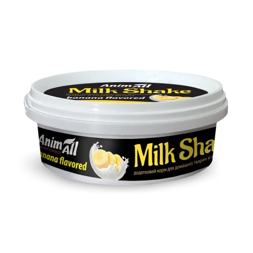 Додатковий корм AnimAll MilkShake для котів та собак зі смаком банана, 30 г