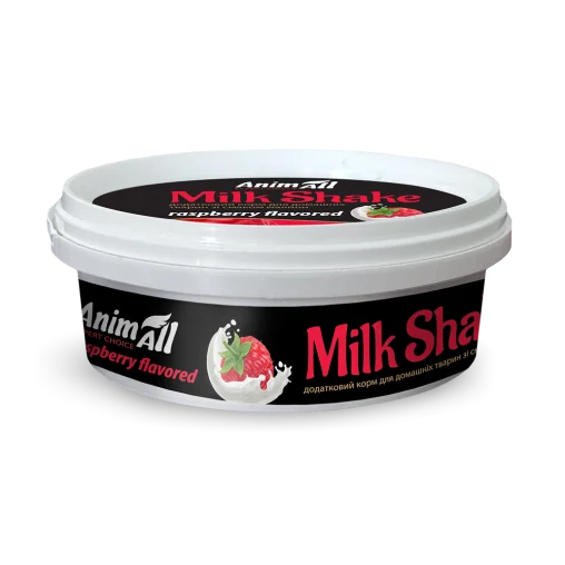 Додатковий корм AnimAll MilkShake для котів та собак зі смаком малини, 30 г