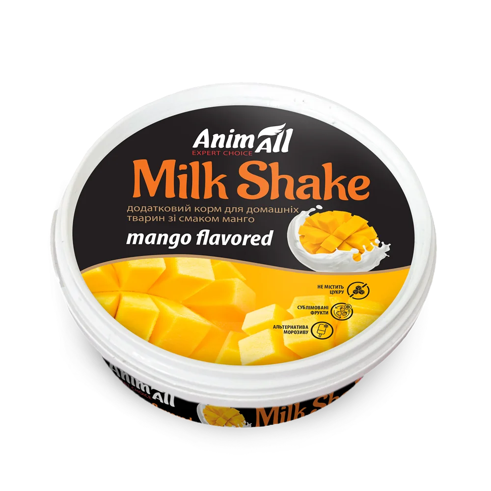 Додатковий корм AnimAll MilkShake для котів та собак зі смаком манго, 30 г