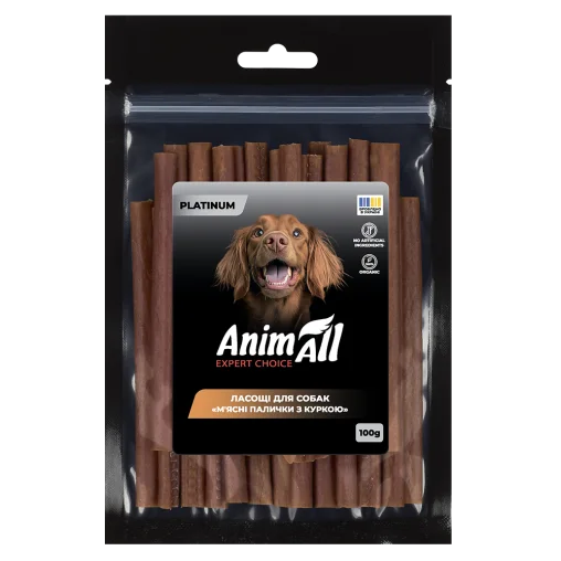 AnimAll Platinum Snack Dog Treats Meat Sticks for Dogs, with Chicken, 100 g