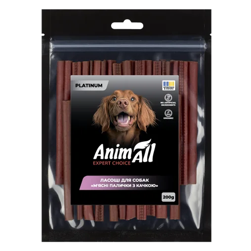 AnimAll Platinum Snack Dog Treats Meat Sticks for Dogs, with Duck, 200 g