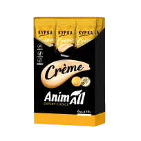 Ласощі AnimAll Сrème для котів, зі смаком курки, 6×15 г