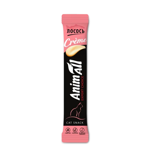 Ласощі AnimAll Сrème для котів, зі смаком лосося, 6×15 г