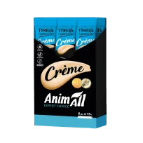 Ласощі AnimAll Сrème для котів, зі смаком тунець з креветками, 6×15 г
