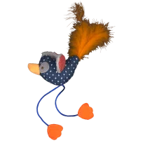 Іграшка мʼяка AnimAll Fun Пташка з пірʼям для котів, 16 см 