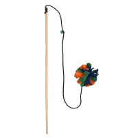 Іграшка-вудочка AnimAll Помпон з дзвіночком для котів, різнокольорова, 40 см