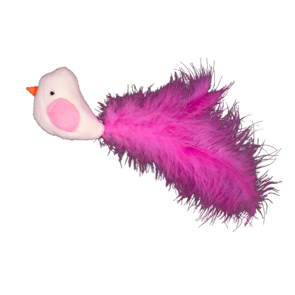 Іграшка мʼяка AnimAll Fun Флінт з пірʼям для котів, матеріал поліестр, 15 см 