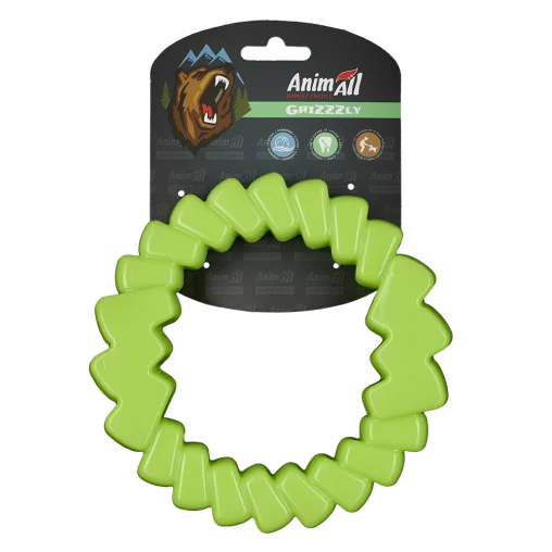 AnimAll GrizZzly Toy Motivational Rope with Squeaker for Dogs, Yellow, 33x11.5x3.4 cm