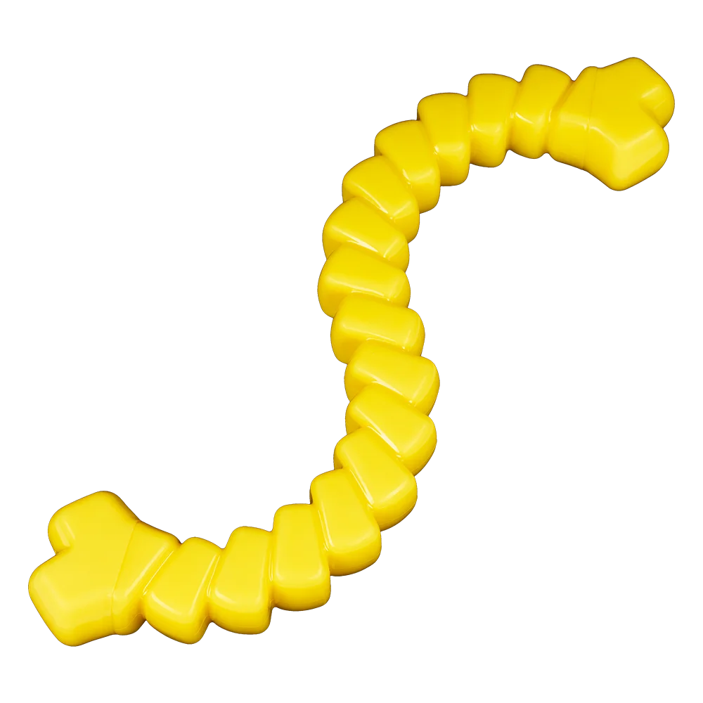 AnimAll GrizZzly Toy Motivational Rope with Squeaker for Dogs, Yellow, 33x11.5x3.4 cm