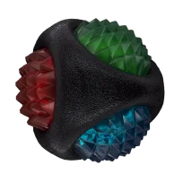 Іграшка світлодіодна AnimAll GrizZzly Мʼяч шипований для собак, колір чорний, 7,7 см