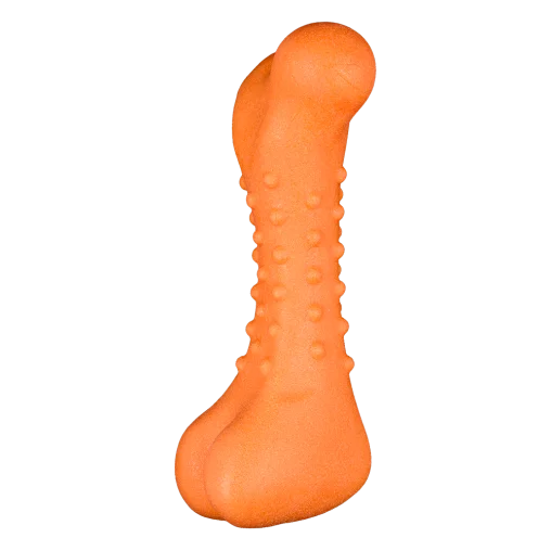 AnimAll GrizZzly Spiked Dog Bone Toy, Orange, 11x4.7x4 cm