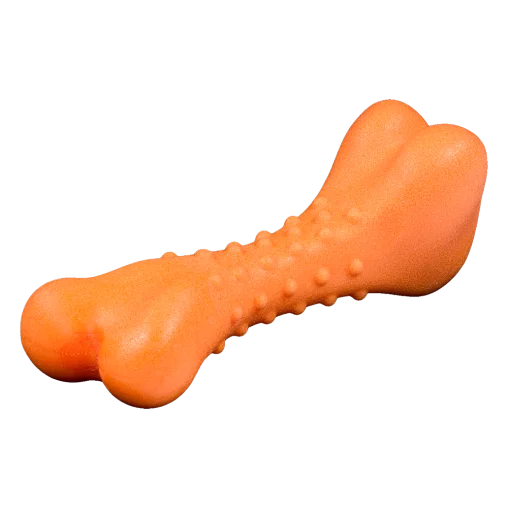 AnimAll GrizZzly Spiked Dog Bone Toy, Orange, 11x4.7x4 cm