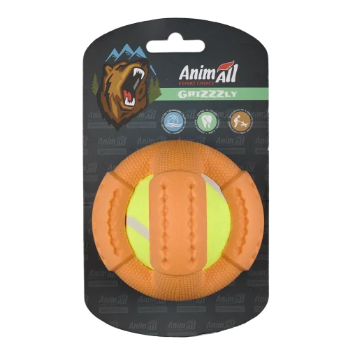 AnimAll GrizZzly CrossFit Tennis Ball for Dogs, Orange, S 9.2 cm