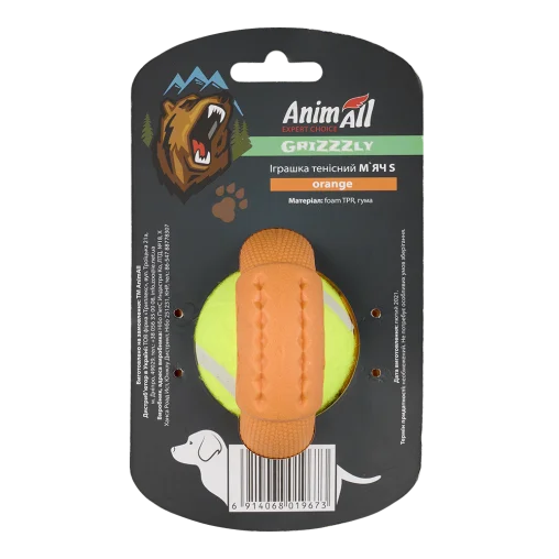 AnimAll GrizZzly CrossFit Tennis Ball for Dogs, Orange, S 9.2 cm