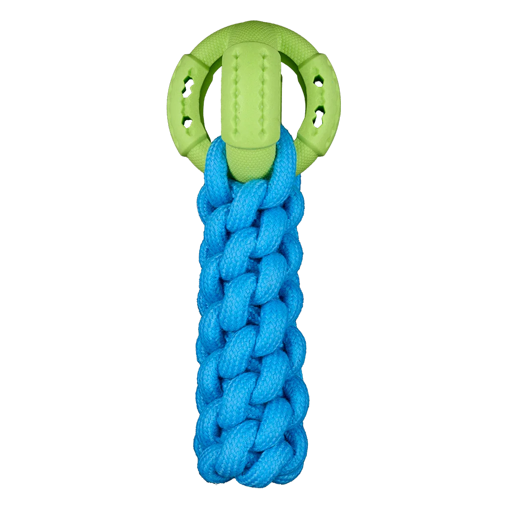 AnimAll GrizZzly CrossFit Rope with Ball for Dogs, Green-Blue, 24x10x6 cm