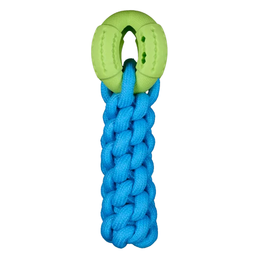 AnimAll GrizZzly CrossFit Rope with Ball for Dogs, Green-Blue, 24x10x6 cm