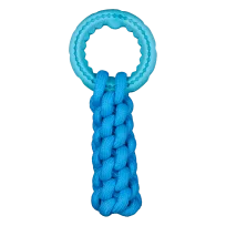 AnimAll GrizZzly CrossFit Rope Toy with Ring for Dogs, Blue, 24x10x6 cm