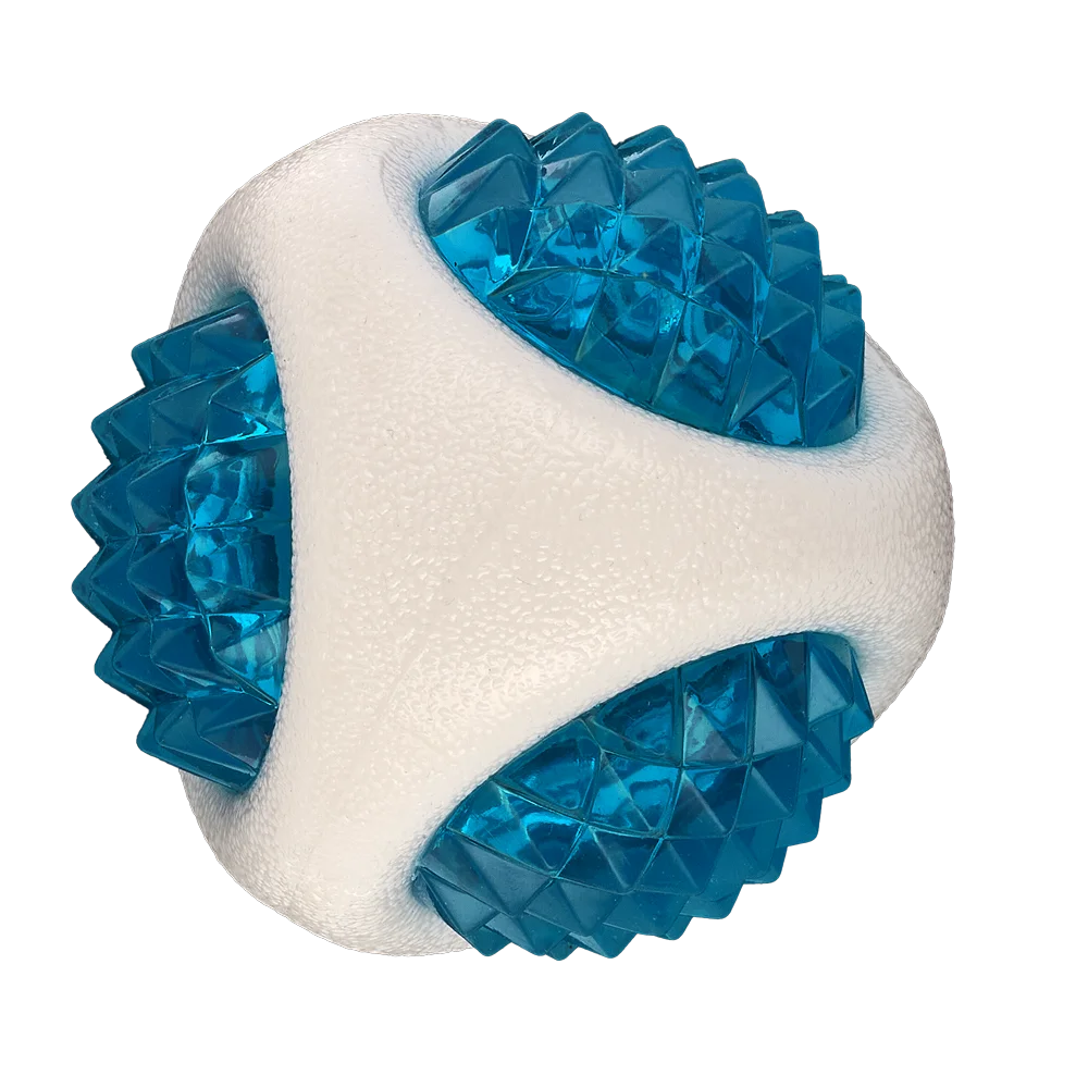 AnimAll GrizZzly LED Toy Spiked Ball for Dogs, White and Blue, 7.7 cm