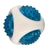 Іграшка світлодіодна AnimAll GrizZzly Мʼяч шипований для собак, колір біло-синій, 7,7 см