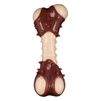 AnimAll GrizZzly Spiked Bone Toy with Meat Flavor for Dogs, Brown, S 11,7х4,7х4 cm