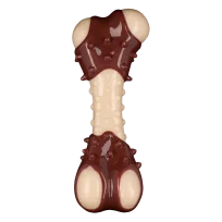 AnimAll GrizZzly Spiked Bone Toy with Meat Flavor for Dogs, Brown, M 13.5x5.7x4.9 cm